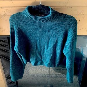 NWOT - Express jade green cropped sweater